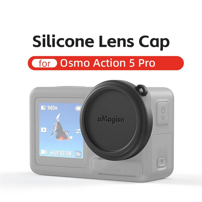 -RRKK AMAGISN قبعات العدسات ل DJI Osmo Action 5 Pro كاميرا رياضية سيليكون غطاء للعدسات ل DJI Osmo Action 5 Pro الغطاء الواقي