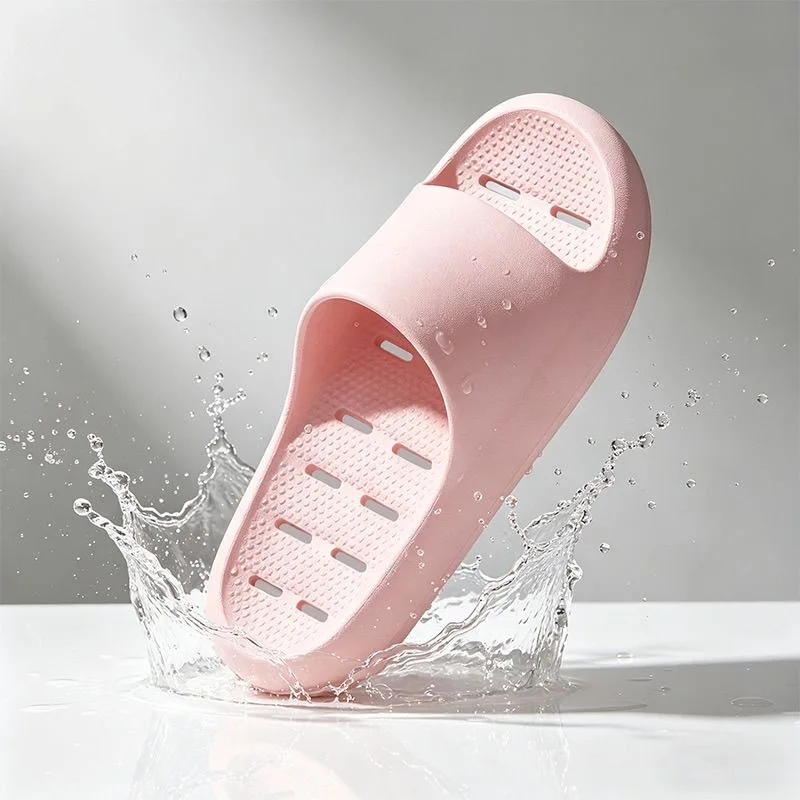 Hollow Out Water Leakage Shower Couple Slippers Summer 2026 Quick Dry Bathroom EVA Sandals Women Soft Bottom Comfortable Slipper