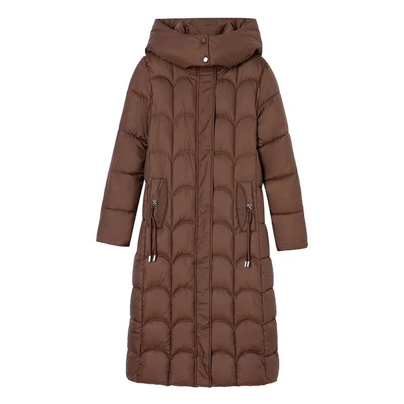 Winter Parka Winter Jacket 2024 New Long Coat Fashion Warm Thick Hooded Zipper Lapel Coat Female Stylish Woman Winter Clothes