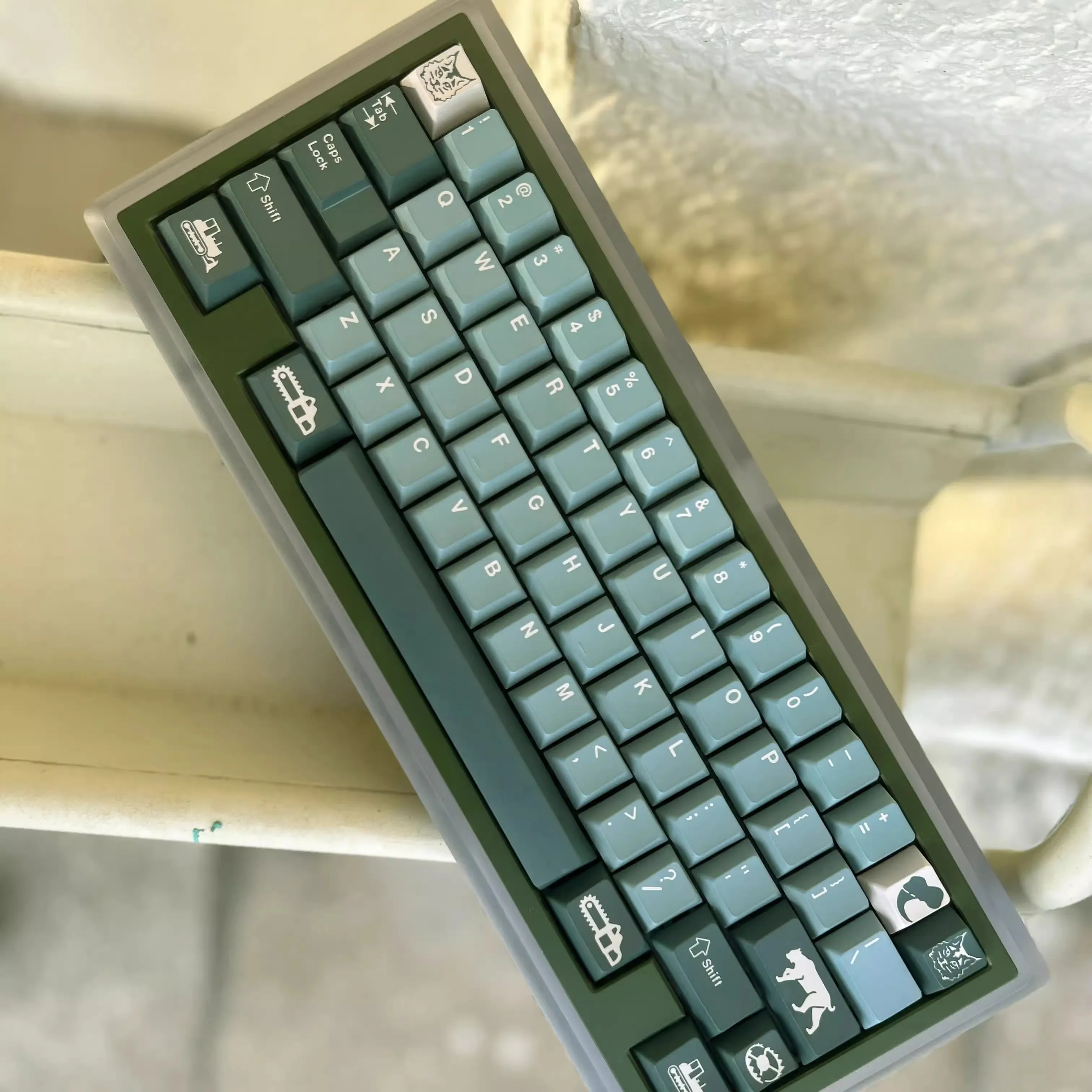 1 Set Silent Forest Keycaps PBT Dye Subbed Key Caps Cherry Profile Russian Keycap For MX Switch Keyboard Split Spacebar Double B