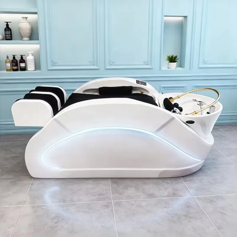 Modern Multifunction Full Body Massage Shampoo Chair Bed Hair Dressing Beauty Salon Electric Hair Washing Chair For Barbershop
