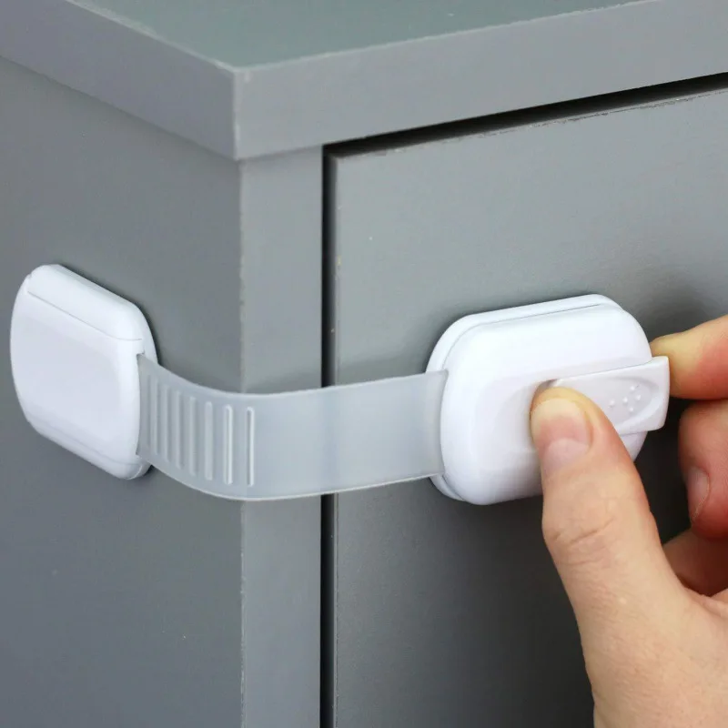 Adjustable Cabinet Door Drawer Safety Latch Anti‑Pinch Furniture Protection Lock for Household Cupboard Wardrobe Use