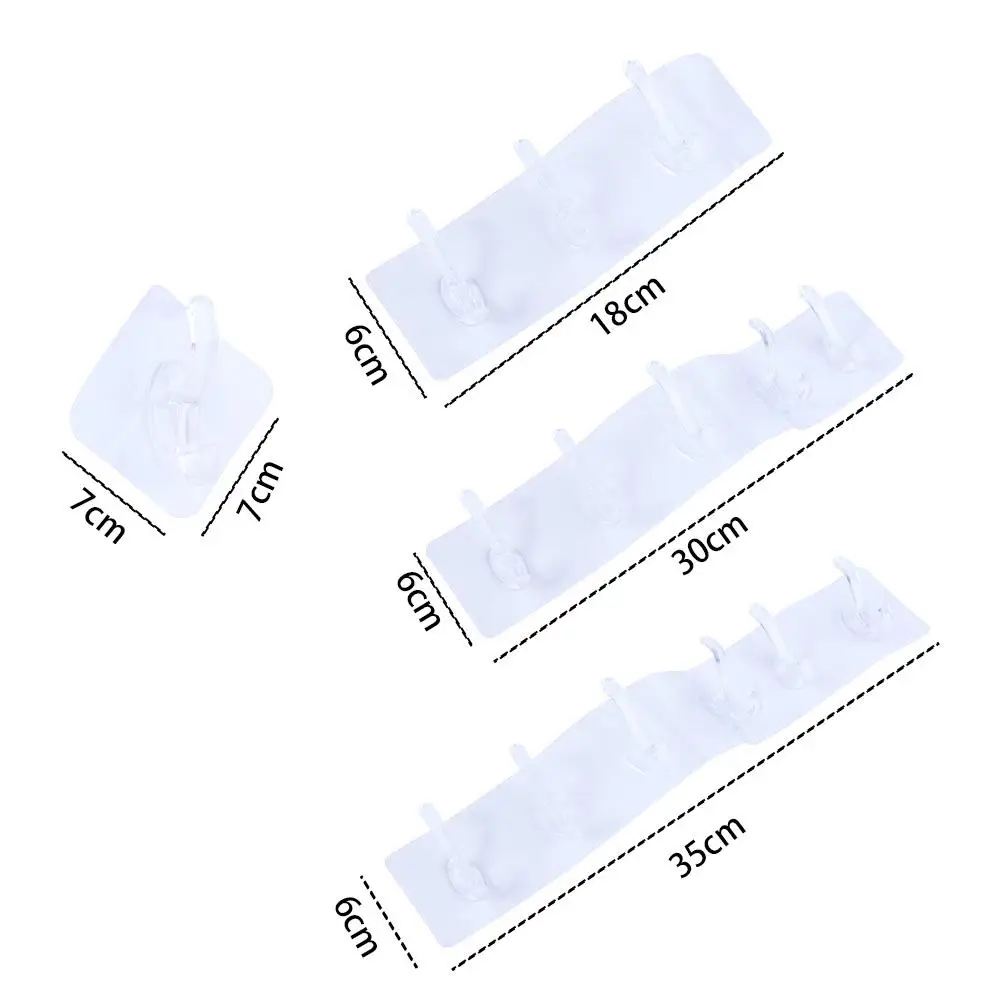 1/3/5/6 рядов, практичная бесследная для ванной комнаты, кухонная прозрачная полка для хранения, вешалка для одежды, держатель для ключей, настенные крючки