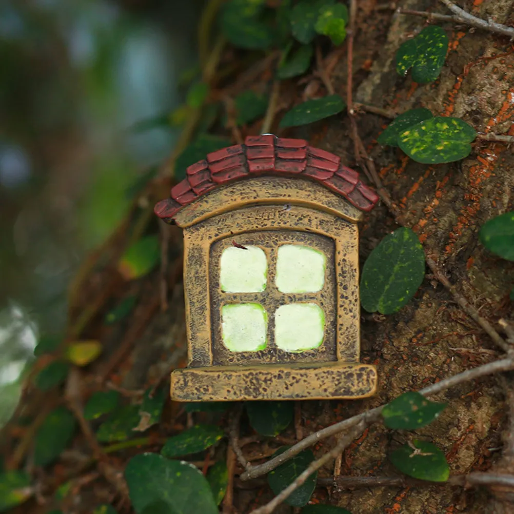 

Набор из 1 предмета: Декоративные двери и окна для сада из полимерной смолы, уличные украшения, статуэтки для сказочного сада, ночное наружное украшение