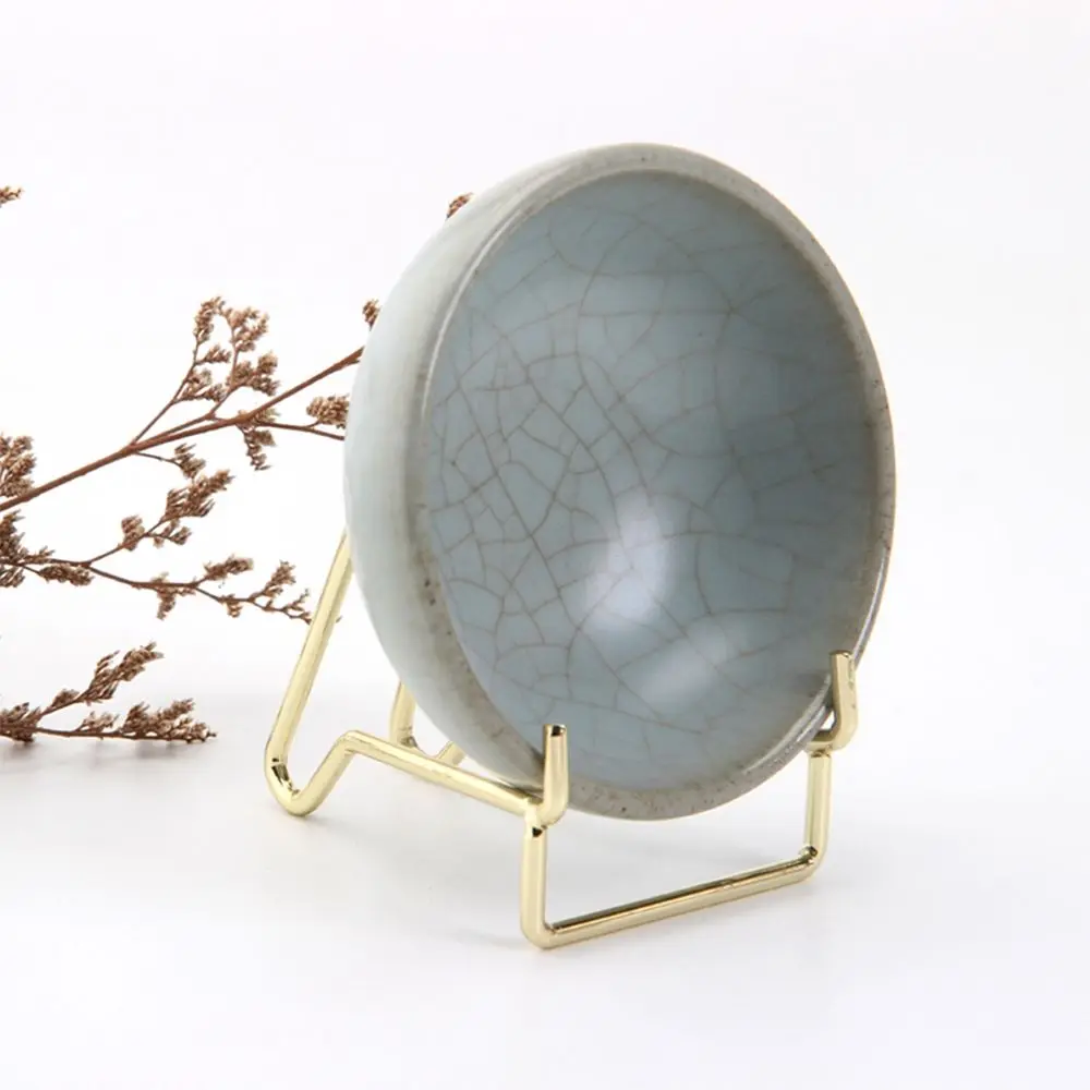 Alloy Modern Style Mineral Crystals Agate Hexagon Office Decoration Holder Base Display Stand Sphere