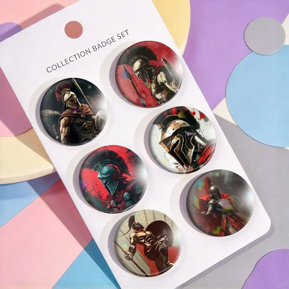Cool S-Spartan w-Warrior  25 32 44 58 75mm Badges Personalized Round Brooches Pins Accessory Gift
