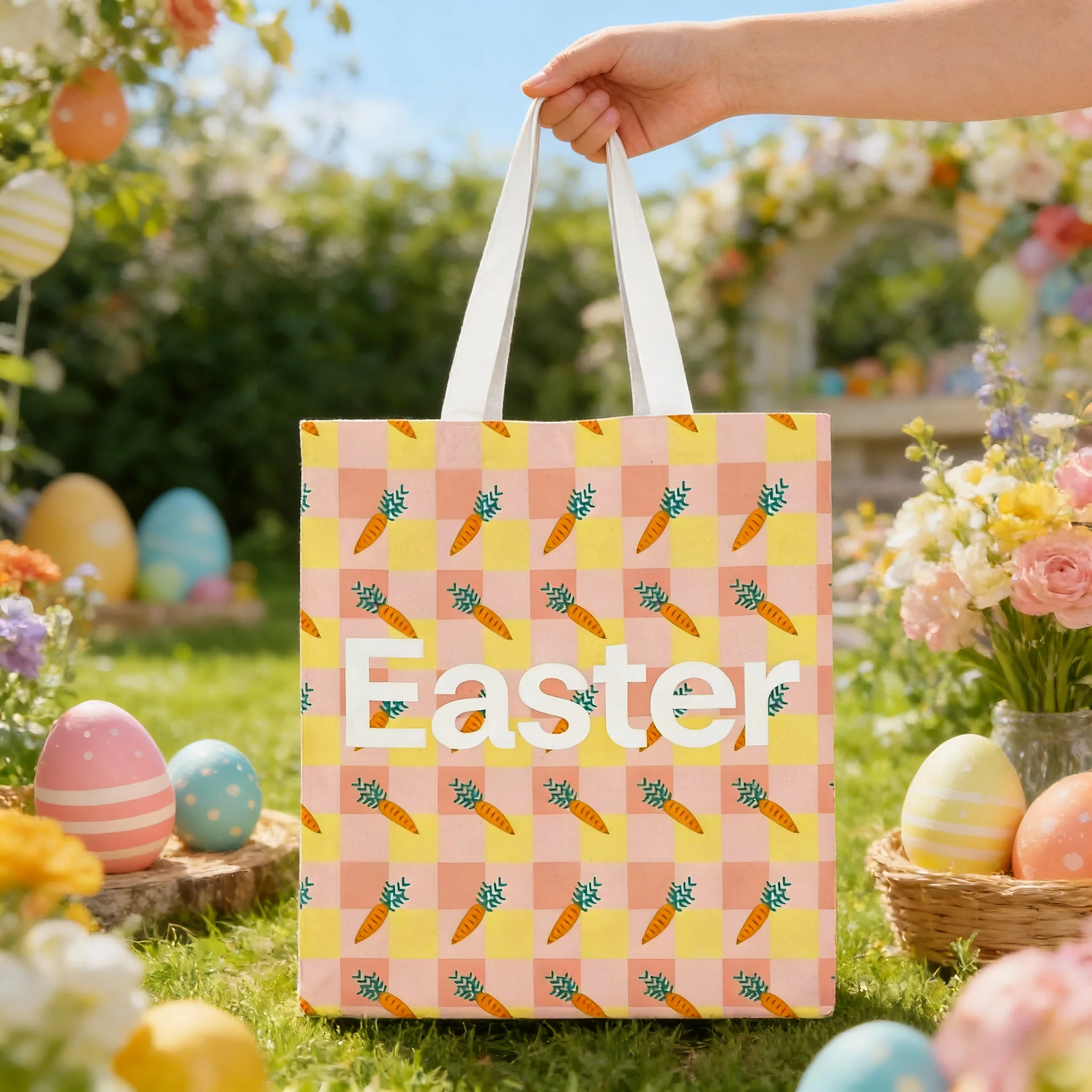 Customizable Easter Style Printed Handbag Personalized Tote Bag Unique Design Festival Fashion Accessory