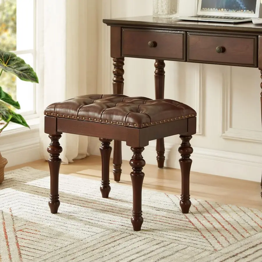 مقعد مع حواف أظافر، مقعد بيانو، مقعد مكتب مع مقعد منجد من الجلد المصنوع من الألياف الدقيقة لغرف النوم، غرفة الطعام، مرحاض، P