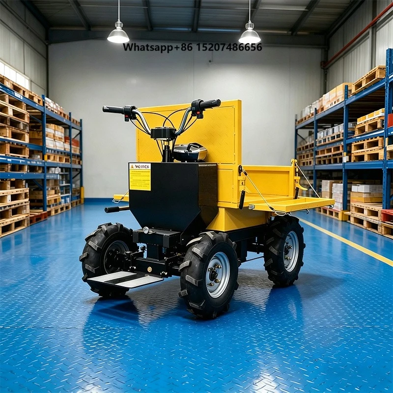 Mini Dumper Four Wheel Battery Powered Wheel Barrow 400kg Four Wheel Transporter  Mini Dumper Electric