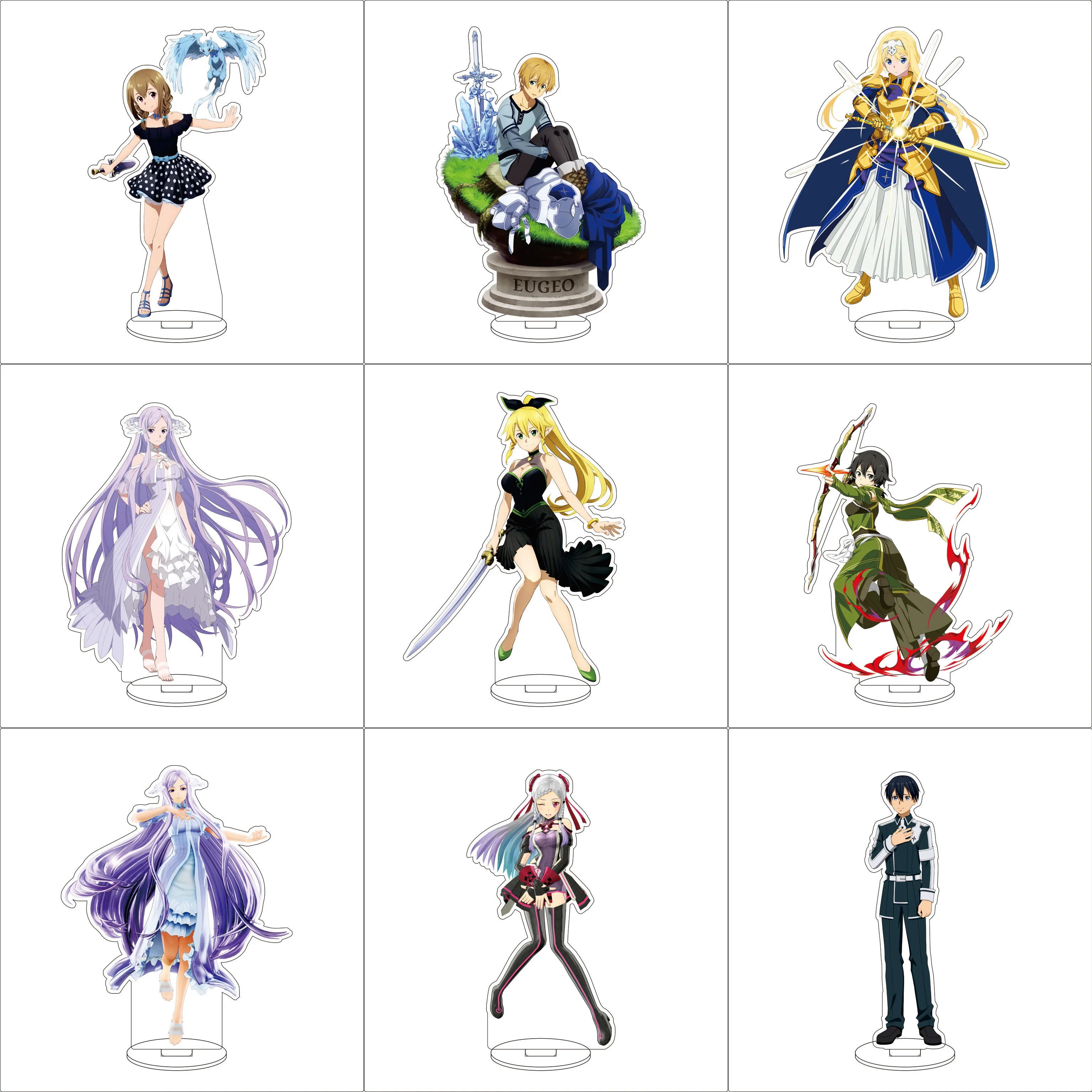 Anime SAO Sword Art Online Cosplay soporte acrílico Kirigaya Kazuto Yuuki Asuna Yui Kirigaya Suguha figura soporte adornos regalos