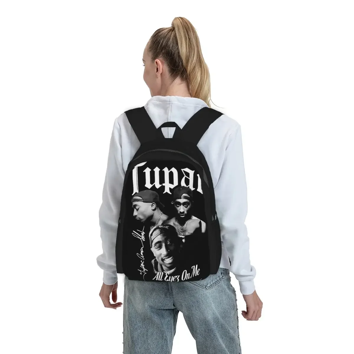 

Rapper Tupac 2PAC Hip Hop Backpack Boys Girls BookBag Kids School Bag Laptop Shoulder Bags for Men Women