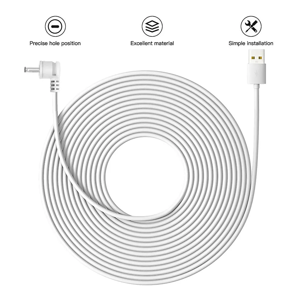 7 6m/10m Power Cable with Adapter Compatible with For Ring Spotlight Cam Series Weatherproof and Safe Charging