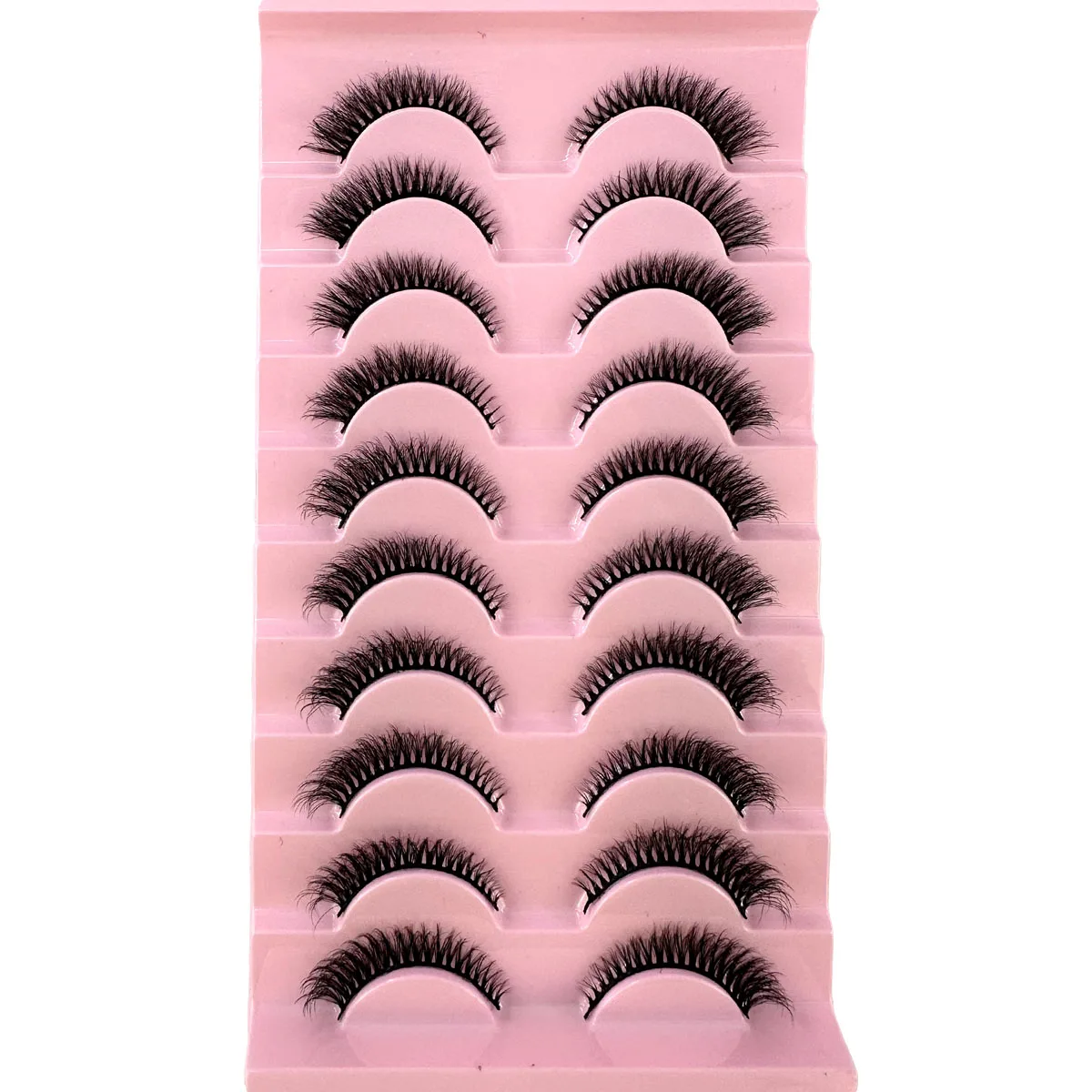 10 par 8-14mm rzęsy naturalne krótkie rzęsy z norek puszyste długie sztuczne rzęsy makijaż rzęsy kota rzęsy z norek rzęsy wielokrotnego użytku