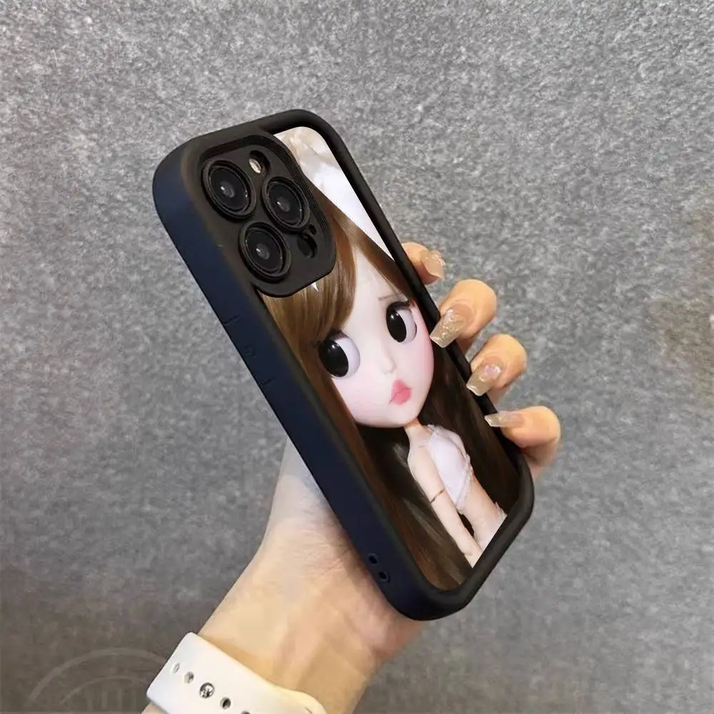 Bl-ytheS لطيف دمية تصميم الأزياء جراب هاتف آيفون 17 16 15 14 13 12 11 برو ماكس زائد سيليكون للصدمات