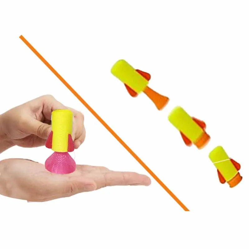 10Pcs Children's Bouncing Rocket Jumping Elf Toys Novelty Funny Finger Rocket Spring Launcher Bouncing Rocket Toy Gifts