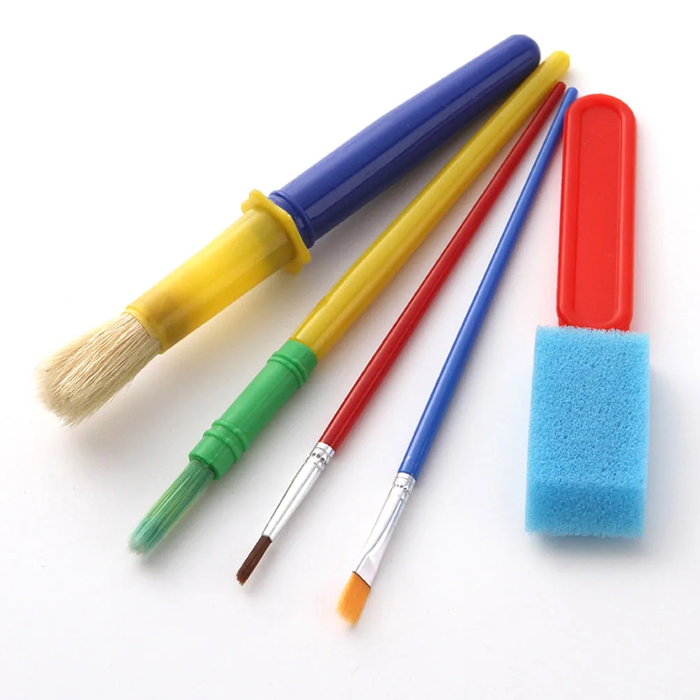

16 pcs Kids Painting Sponge Brush Set Premium Lightweight Ergonomic Handle Safe For Children Diy Art Craft Color Mixing Plate