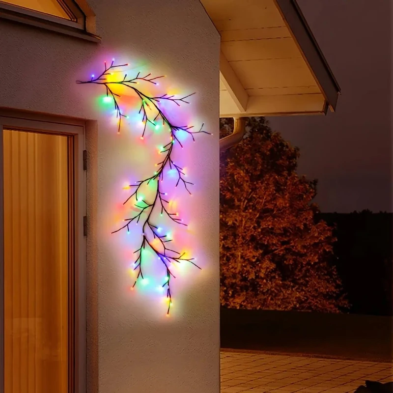 1PC Christmas String Light 96LEDS Bendable Willow Vine Lights 8 Modes Rattan Tree Decor Light for Wall Bedroom Indoor Outdoor image 5