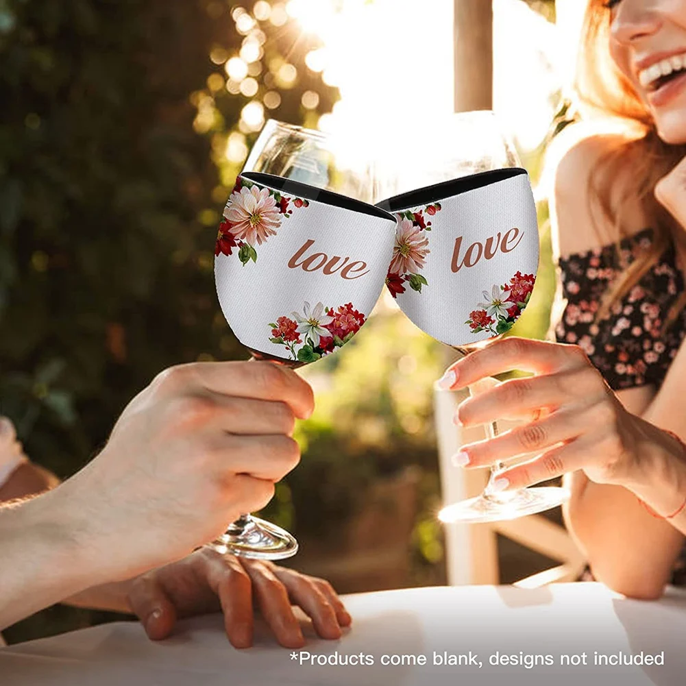 AB68 昇華ブランクワイングラススリーブネオプレンワイングラス絶縁体カバーガラス昇華装飾品用品