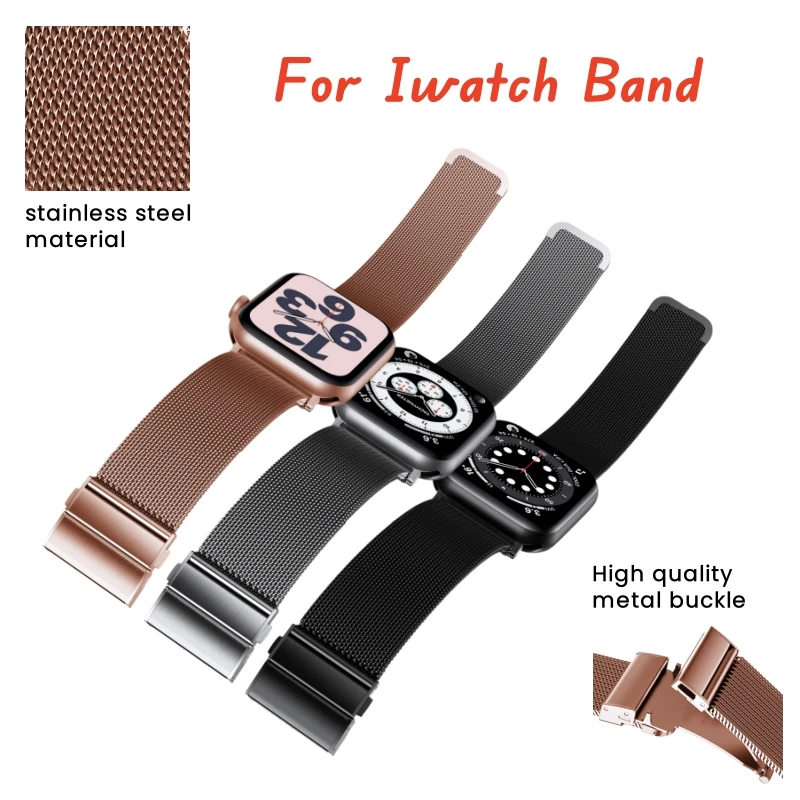 

Milanese Loop Compatible with Apple Watch Strap 49 46 45 42 41MM Stainless Steel Mesh Metal Band For iWatch Series Ultra 10 9 87