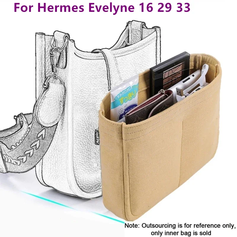 

Bag Storage Sorting Felt Inner Liner Modification Accessory For Hermes Evelyne 16 29 33 Shoulder Bag Organizer Support Free Ship