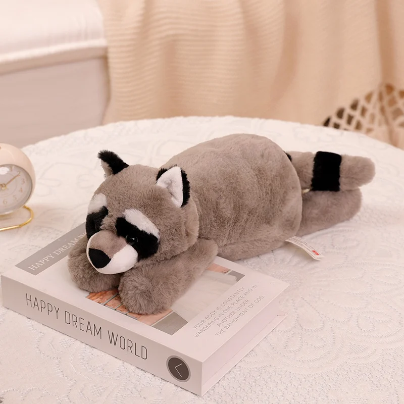 Lindo mapache cocodrilo perezoso zorro animales juguetes de peluche suaves almohada para dormir cojín relleno de dibujos animados