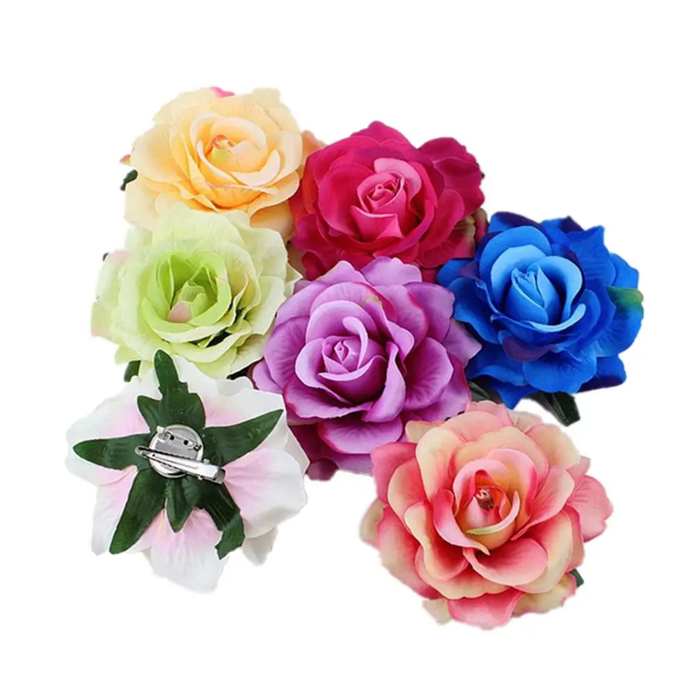 

Fashion Bride For Prom Parties Artificial Rose Headdress Rose Flower Hair Clip Brooch Rose Hairpin