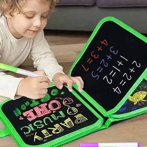 Portable Reusable Magic Drawing Book Erasable Doodle Blackboard for Kids Travel-Friendly Creative Art Learning Tool