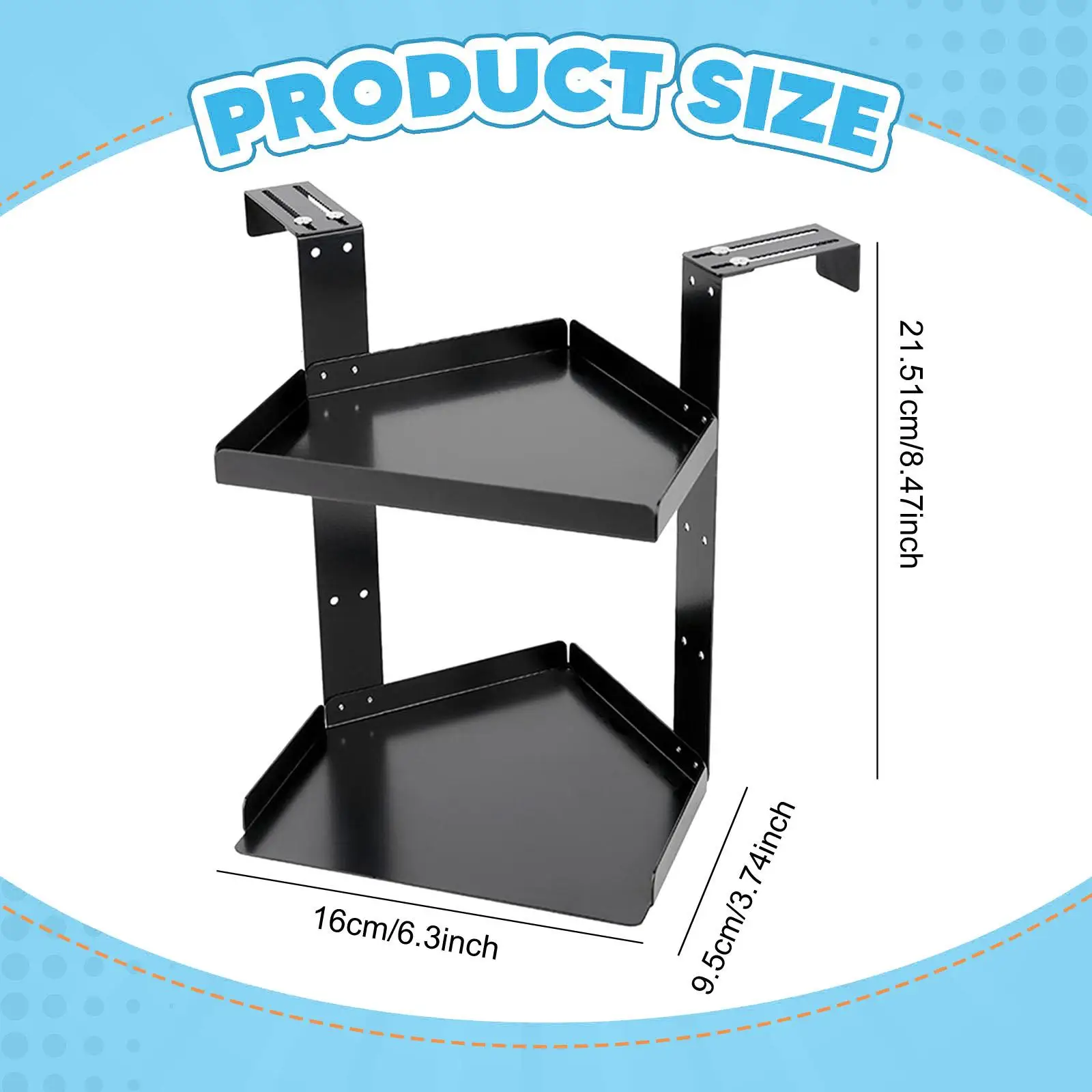 

Portable Office Cubicle Shelf Organizer Sturdy Metal Two Tier Rack for Desk Storage Drawer Organization