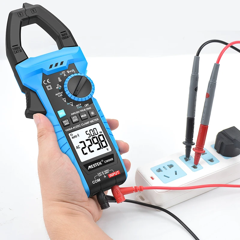 CM86B 1000A AC DC Digital Clamp Meter Auto Range Multimeter Live Capacitance Temp VFD Frequency Inrush Measure Data Hold Ammeter