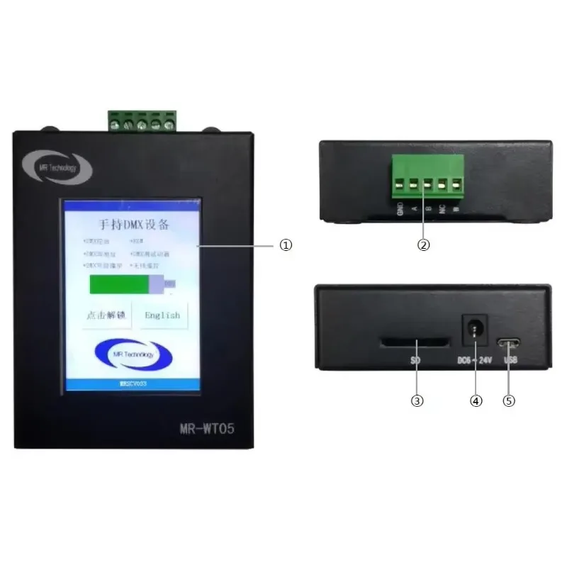 Novo em estoque MR-WT05 WT-03 bateria tela de toque dmx rgb led controlador código de endereço escritor
