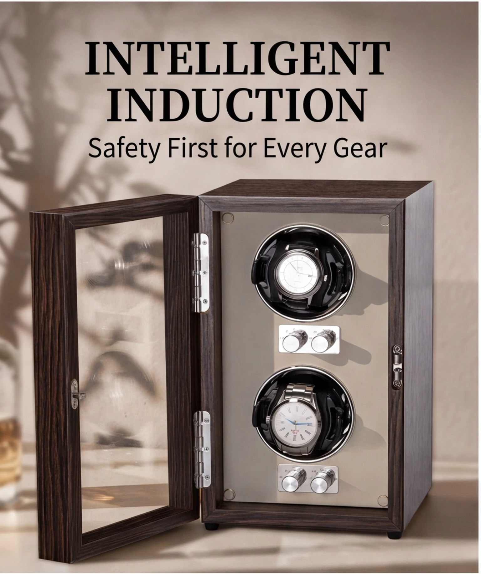 

Lorvo Automatic Watch Winder 2 Slots Silent Motor Anti-Magnetic LEDLight Watch Storage Display CaseLorvo Automatic watch winder