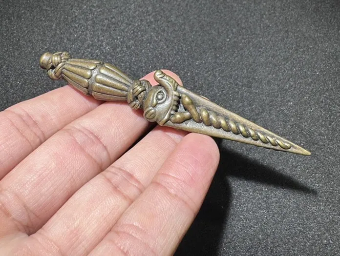Antique Tibet Buddhism Copper Faqi Vajra Demon Subduing Pestle talisman