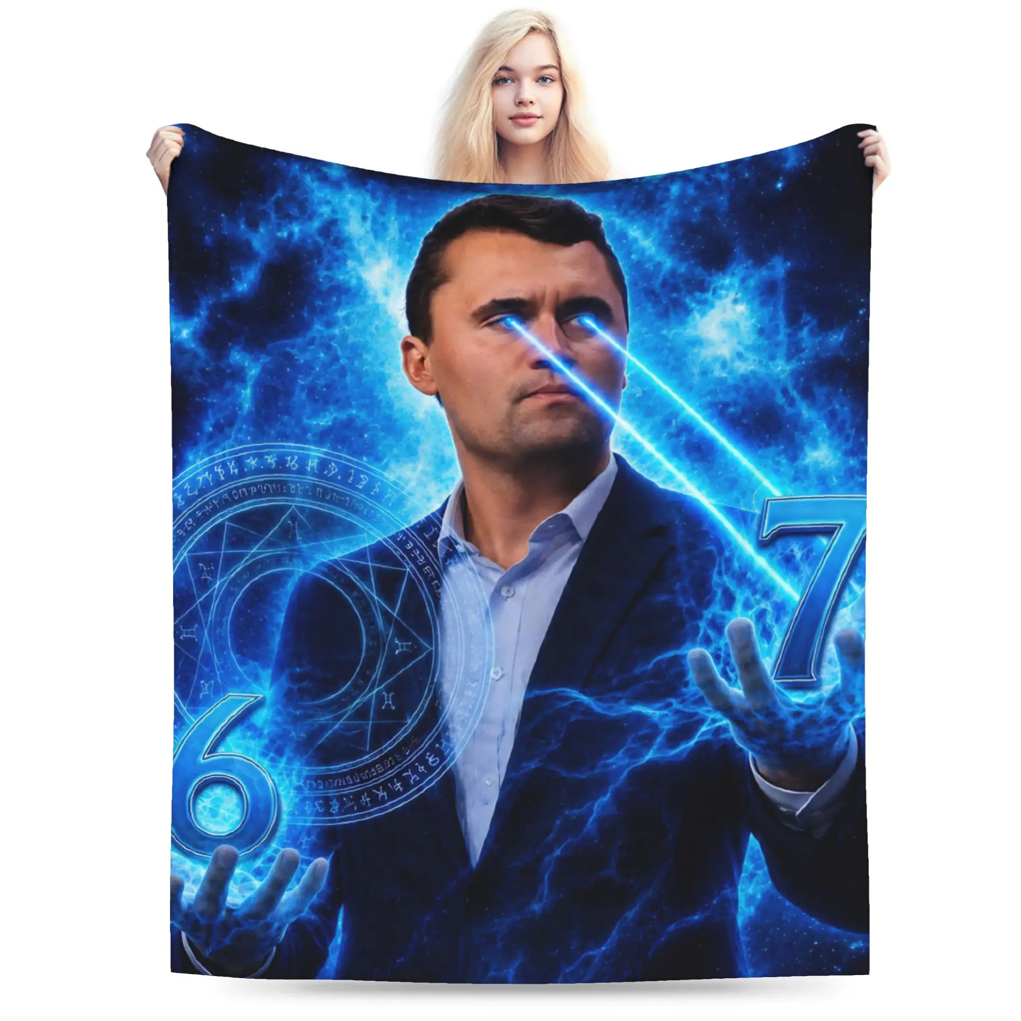 C-Charlie K-kirk Meme Blanket Flannel Summer  Multi-function Ultra-Soft Throw Blankets for Sofa Couch Bedspread