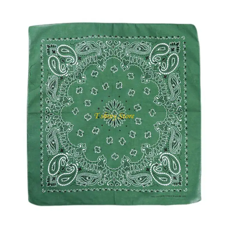 N58F Unisex Cotton Hip Hop Bandana Ethnic Paisley Printed Hair Band Square Scarf Mask