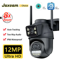 8X Zoom 12MP Three Lens Dual Screen PTZ Wifi Camera Color Night Vision Auto Tracking Wifi PTZ Surveillance Camera ICSee XMeye