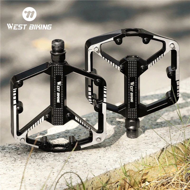 WEST BIKING Lokaler Versand DU-Lager Fahrradpedale Rutschfeste Radpedale Ultraleichte Aluminiumlegierung MTB Rennrad Pedale Fahrradzubehör