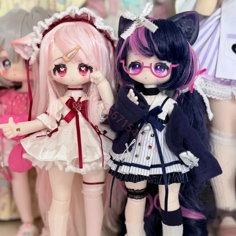 Meki Fluffy Goodnight Series 1/6 Scale 4 Articulation Points BJD Rooted Hair Kawaii Figure Dolls Gift Cute Action Anime Figures