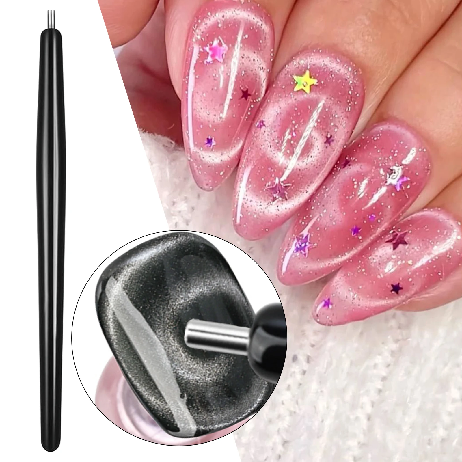 Cat Eye Magnet Werkzeug Saug Stahlkugel Spezialmagnet Stift Nagel 3-in-1 Kunst Magnet Set für Cat Eye Gelpoliermittel DIY Maniküre Werkzeuge