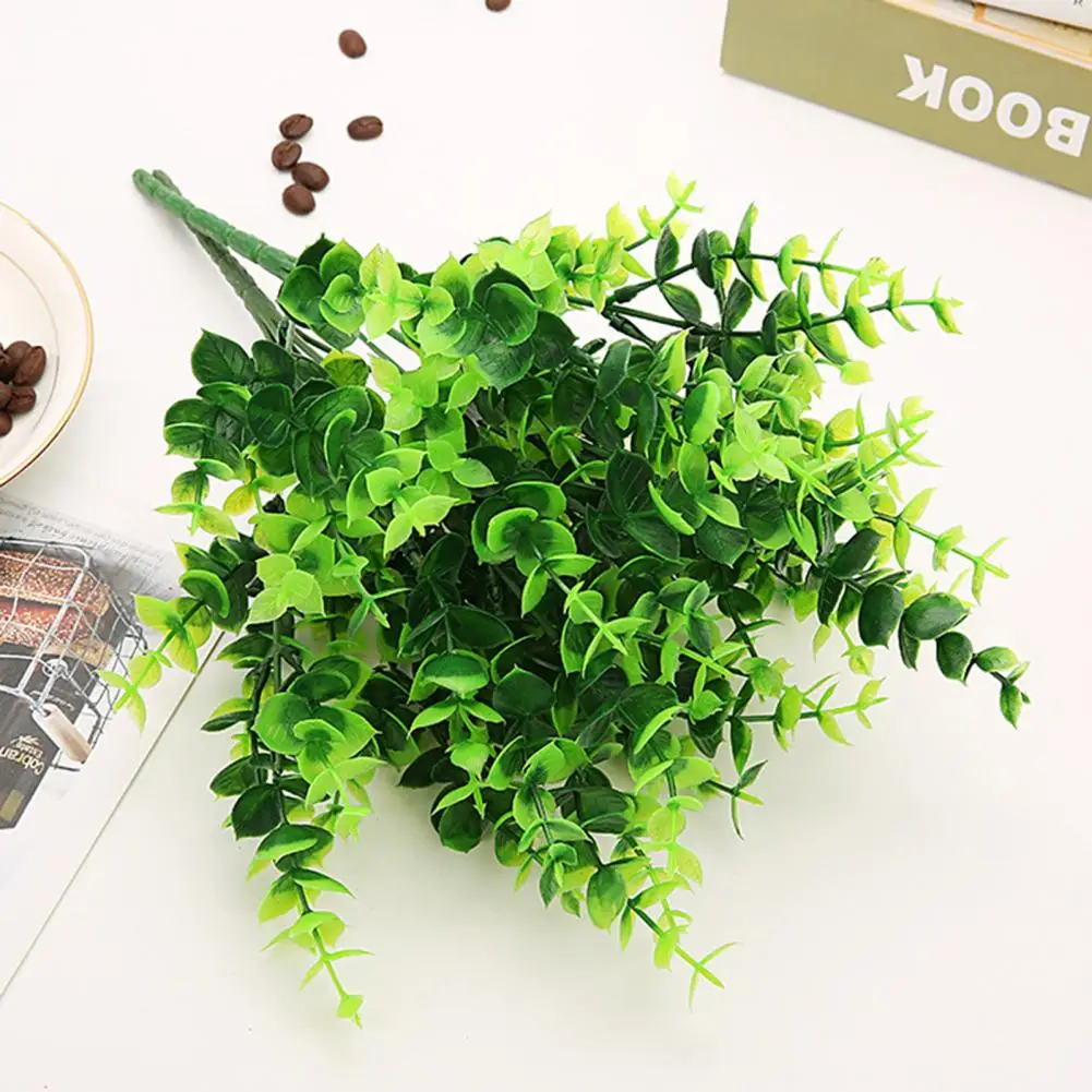 

Artificial Green Plants 12Pcs Eye-catching No Need to Water Long Lasting Weather-resistant Artificial Green Plants Party Favor