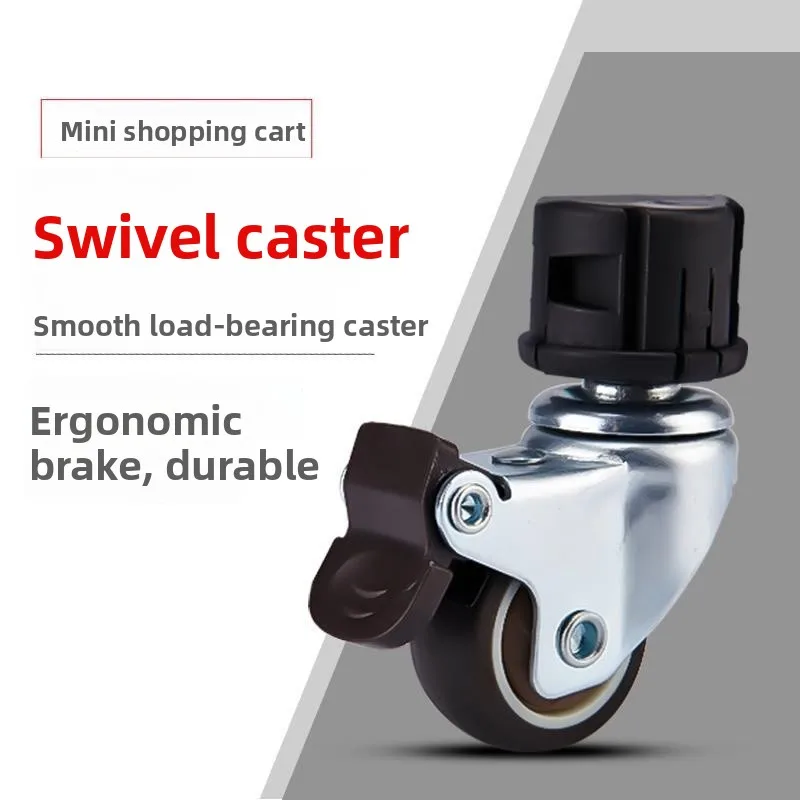 

Portable op Cart Wheels TPR Wear-Resistant Wheels Metal Frame Non-Slip Slope Universal with Brake Wheels Household Stor...