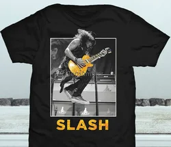 Men T Shirt Slash Jump Guns N Roses Rock Heavy Metal Hot Sale Summer Short Sleeves Cotton Black Tops S To 4Xl Women