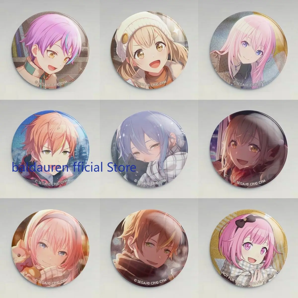 Shinonome Akito Project Sekai Kamishiro Rui Otori Emu Azusawa Kohane HD Laser Badge Backpack Button Clothes Collar Brooch Gift