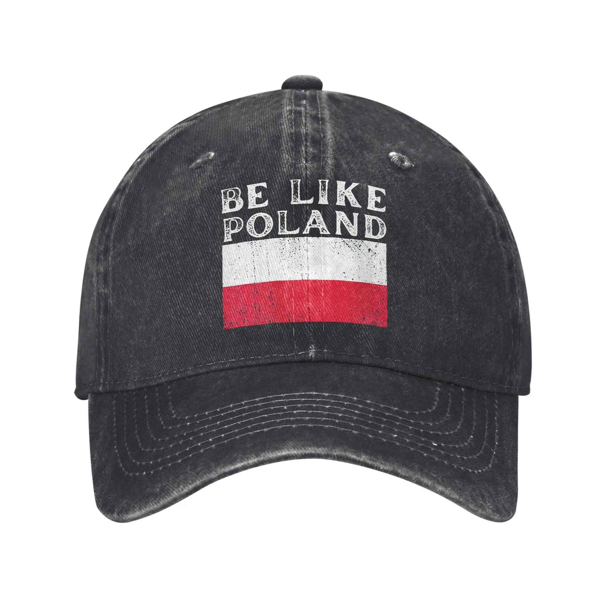 Be Like Poland Polish Pride Baseball Cap Distressed Denim Washed  Sun Cap Unisex Style Outdoor Activities Adjustable Fit Hat