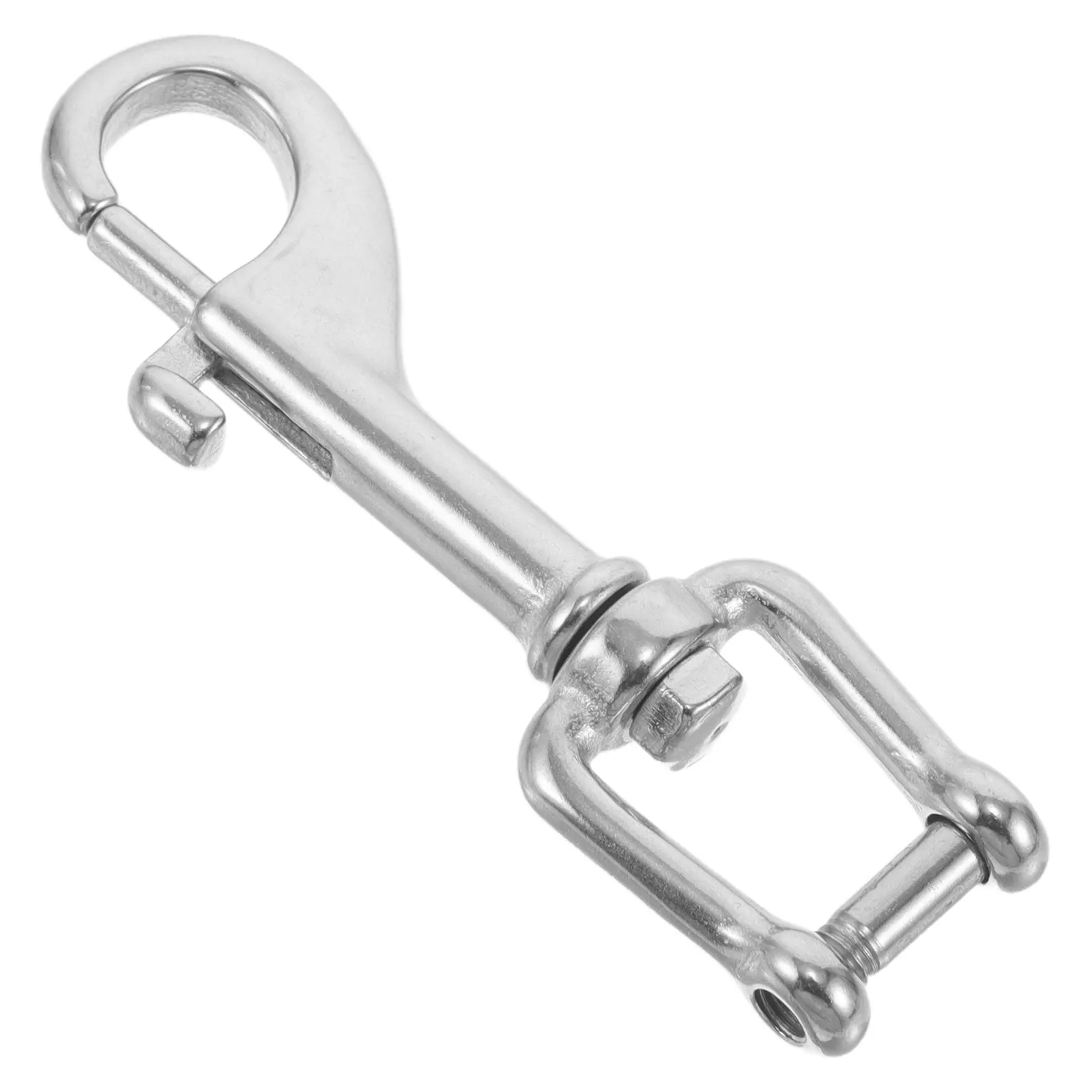 

Swivel Eye Snap Hook Marine Grade Stainless Steel Single Ended Clips for Scuba Diving Flag Pole Rope Dog Leash Camera Strap 85Mm