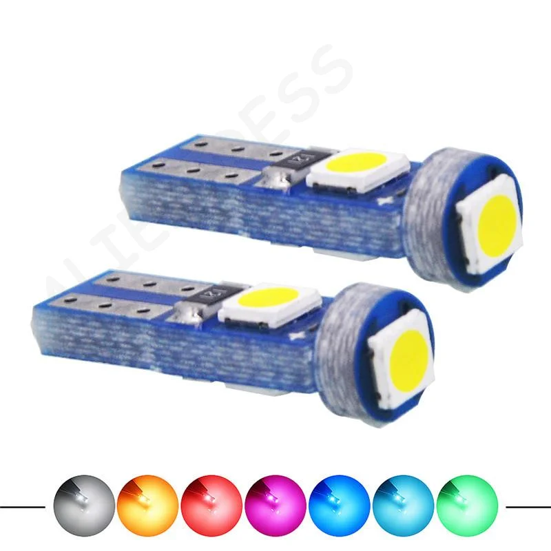 New 10Pcs T5 3030 3SMD LED Bulb Car Interior Light High Bright Dashboard Warming Indicator Wedge Auto Instrument Lamps