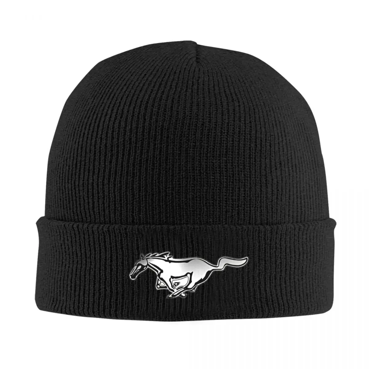 Fords-gorros Mustangs para hombre y mujer, gorro de punto fresco para exteriores, con patrón de invierno, para envolver la cabeza