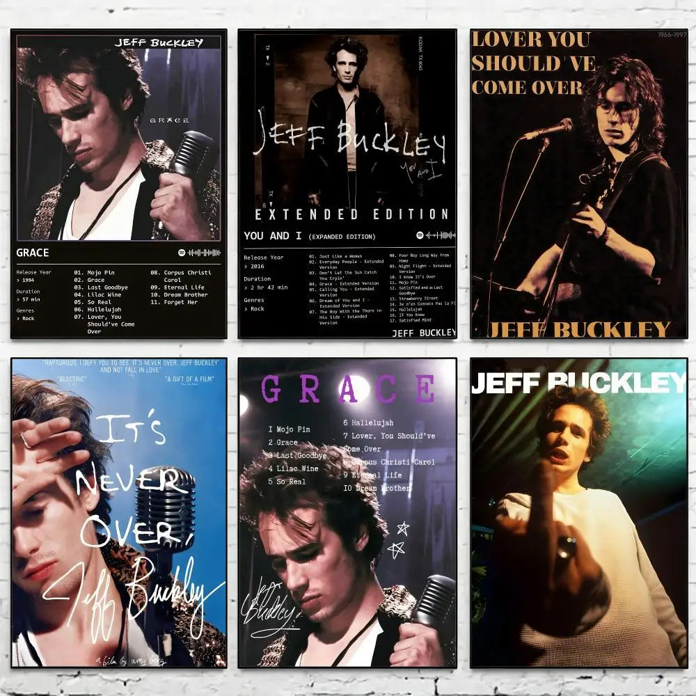 Singer J_Jeff B_Buckley Album Magazine Poster Waterproof HD Modern Peel And Stick Wall Decor Living Room Dorm Garage
