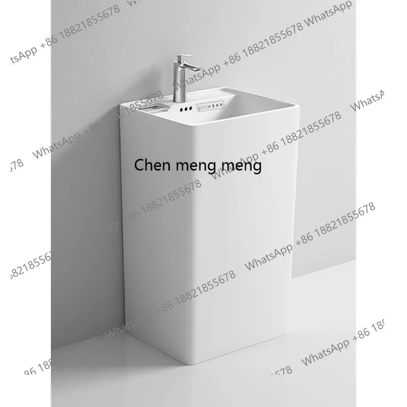 

Column basin integrated floor-to-ceiling ceramic wash basin bathroom courtyard outdoor laundry pool