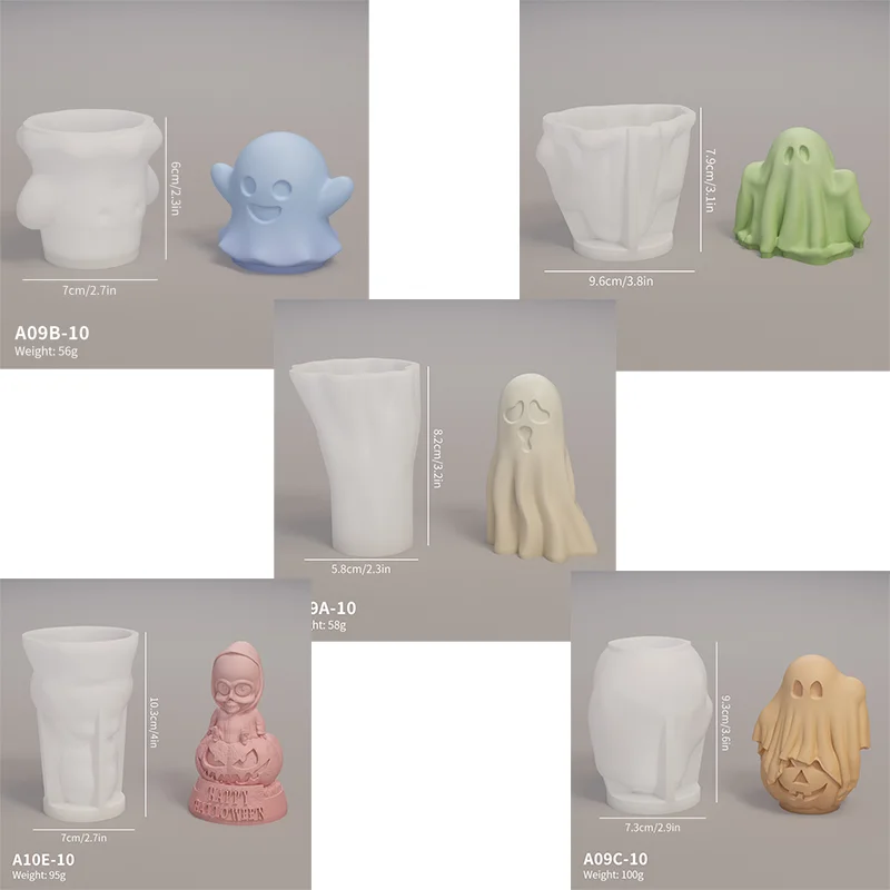 

3D призрачный тыква зомби силиконовые формы DIY Хэллоуин свечи ремесла гипсовая смола литая форма домашнее произведение искусства сделать подарки на Хэллоуин