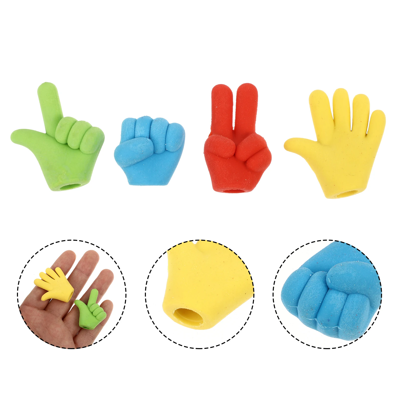 40 pçs em forma de dedo premium dos desenhos animados mini para estudantes decorativo colorido papelaria presente ambientalmente amigável bonito